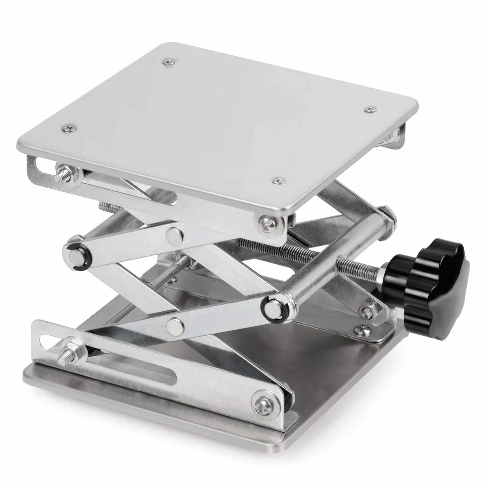 stonylab Laborhebebühne, 150 x 150mm Lab Jack Scherenständer Hubtisch aus Edelstahl, Hebebühne Labor, Erweiterbarer Hebehöhenbereich von 75mm bis 260mm, Maximal Unterstützte Gewicht 10 KG