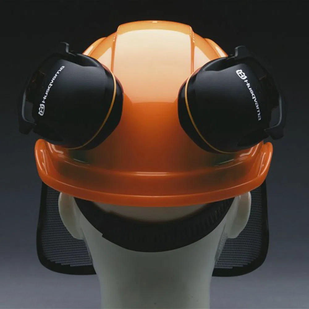 Original Husqvarna Waldarbeiterhelm, funktionell, mit Ultravision-Visier und Gehörschutz
