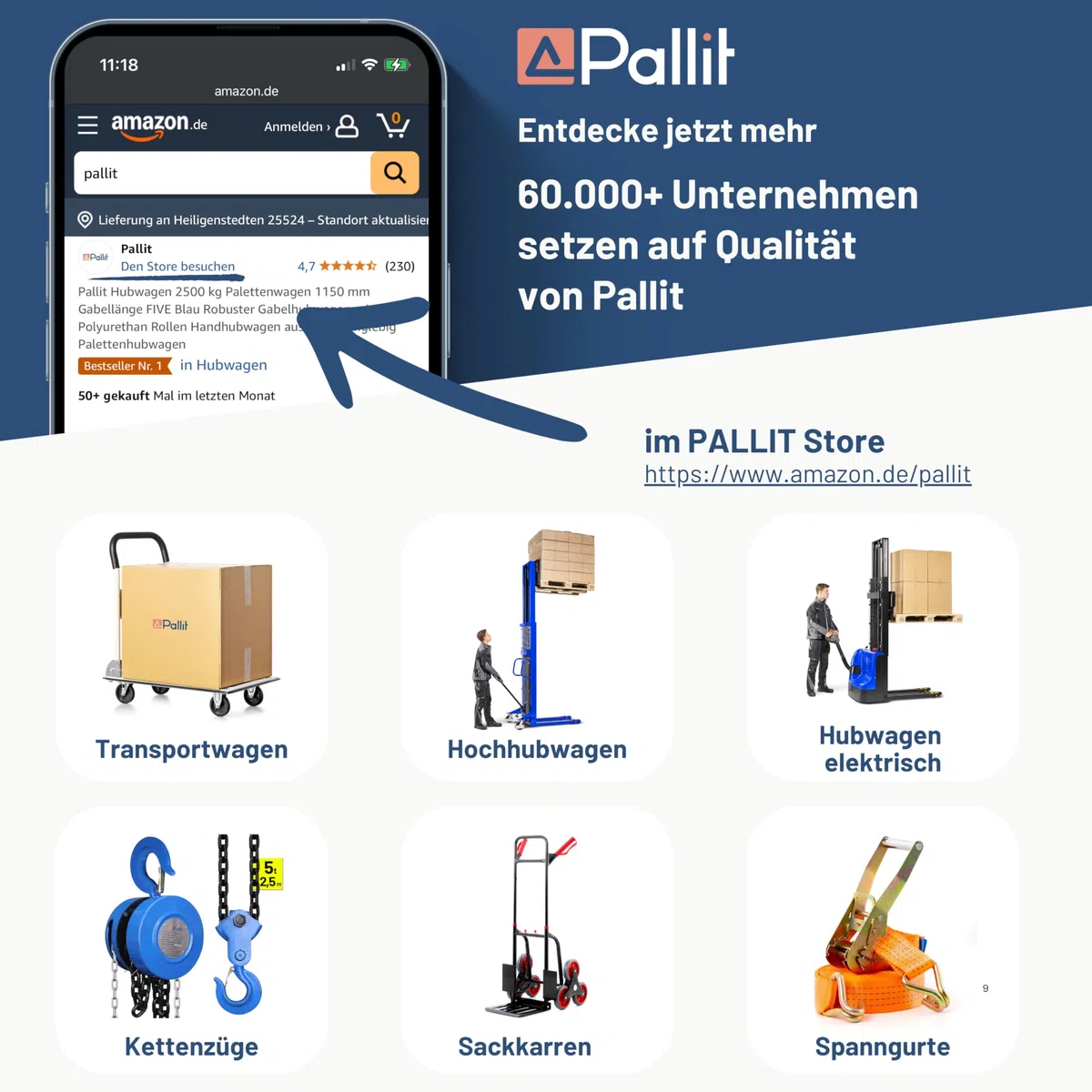 Pallit Serve Servierwagen mit Rollen 75 kg Tragkraft 3 Ebenen, klappbarer Küchenwagen, Rollwagen aus Metall 600 x 380 mm für Küche, Büro, Werkstatt